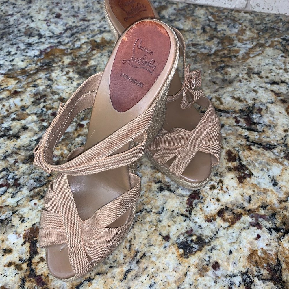 Christian Louboutin Tan Espadrilles, Size 39